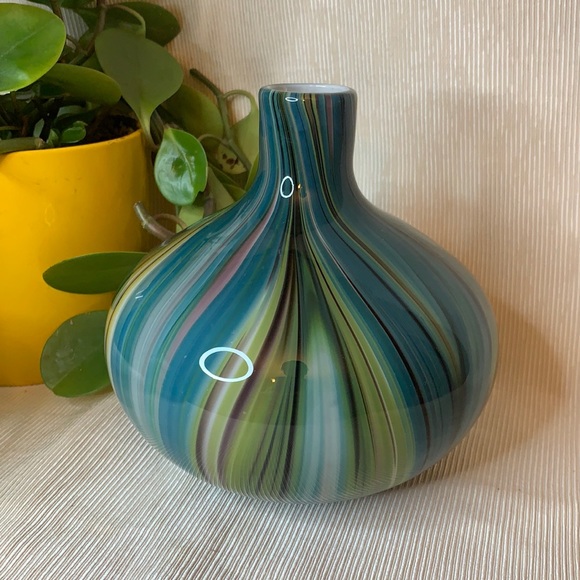 Other - Beautiful plum, teal and green swirl glass vase